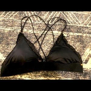 Black lace bandeau with padding